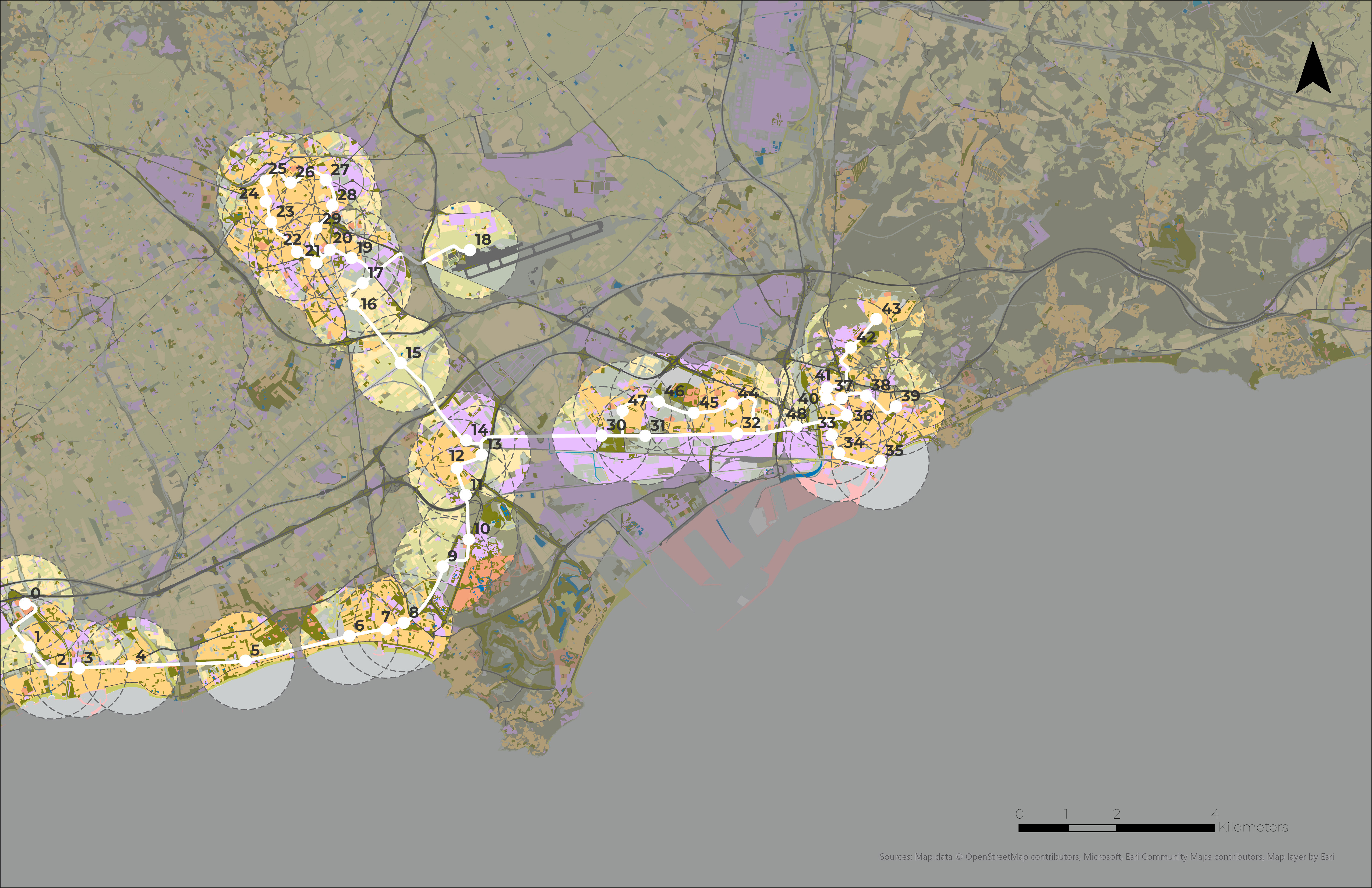 Land use map or corridor overview