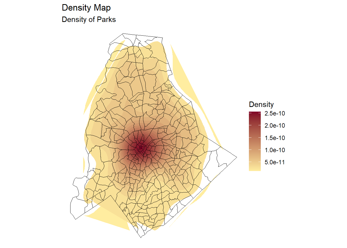 Map 2: Park density