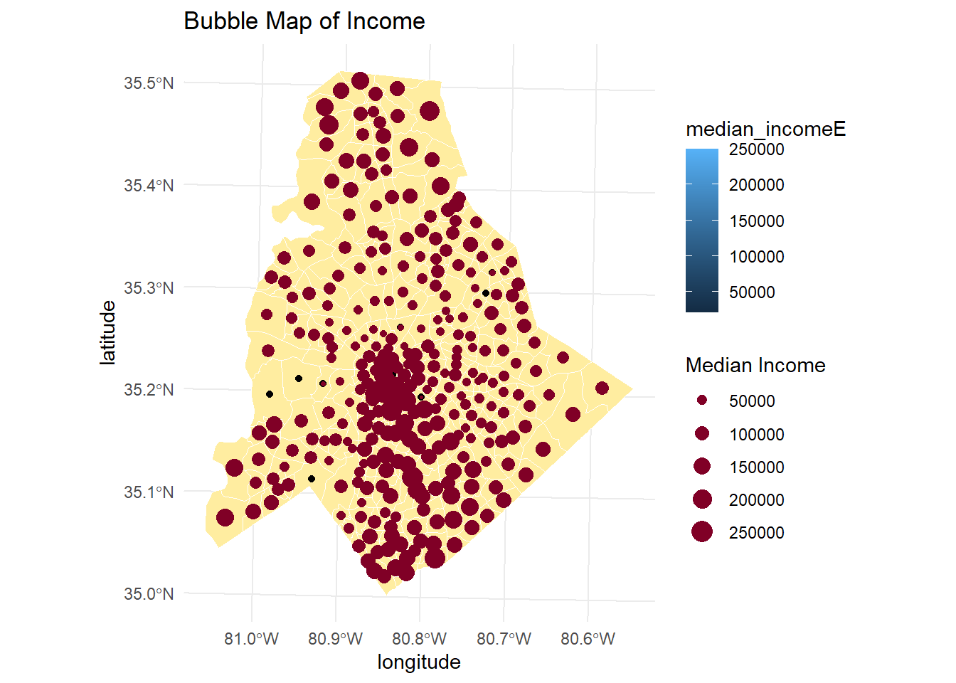Map 4: Income (bubble map)